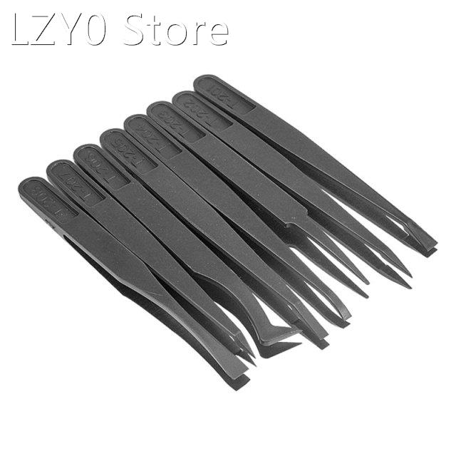 8 Pcs Craft Tweezers Set ESD Anti-Static Tweezers Plastic Tw