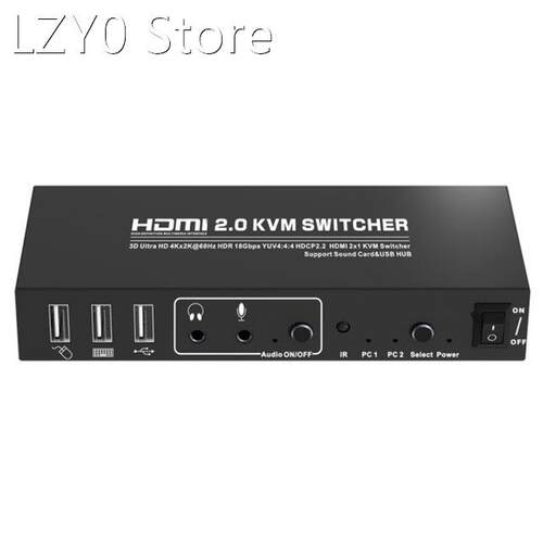 HDMI KVM Switch 4K@60Hz USB 2.0 HDMI 2 Port USB KVM Switch B