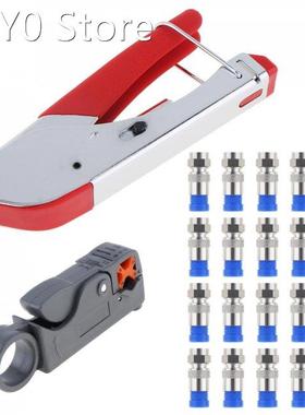 22pcs/lot Pliers Coaxial Cable Crimping Stripping Pliers Com