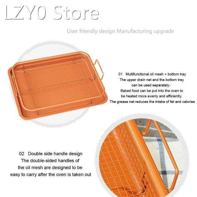 New Household Metal Oven Crisper Tray Non Stick Cookie Sheet