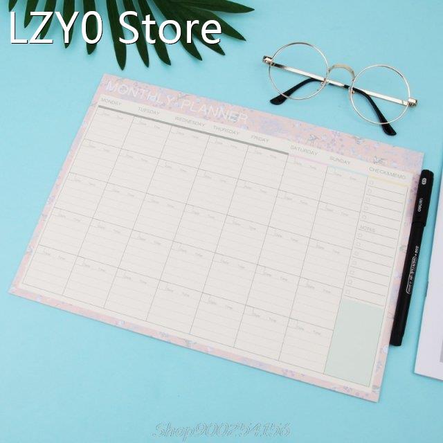 Monthly Paper Pad 20 Sheets DIY Planner Desk Agenda Gift Sch