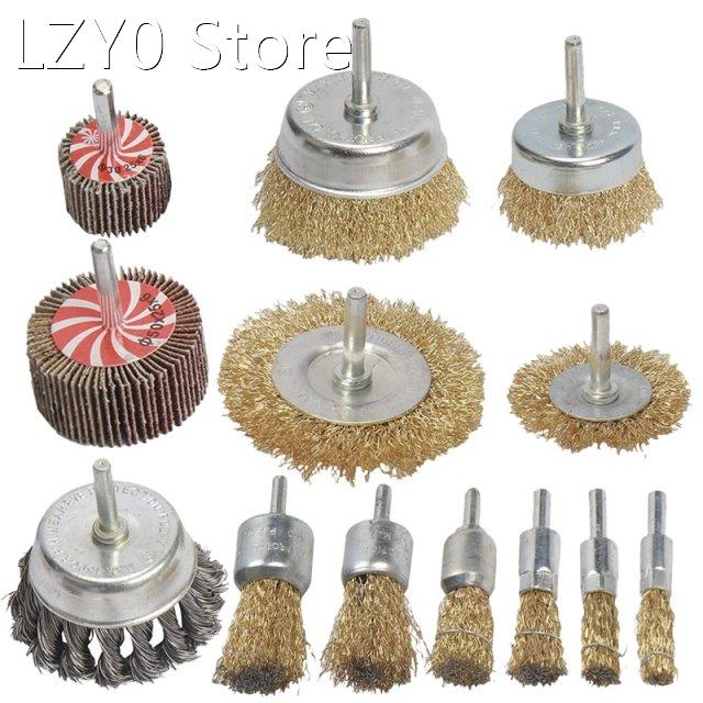 13Pcs Steel Twist Knot Wire Wheel Brush Set for Drill Crimpe