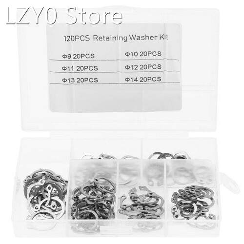 120Pcs/set Stainless Steel Circlips Washers Snap Retaining R