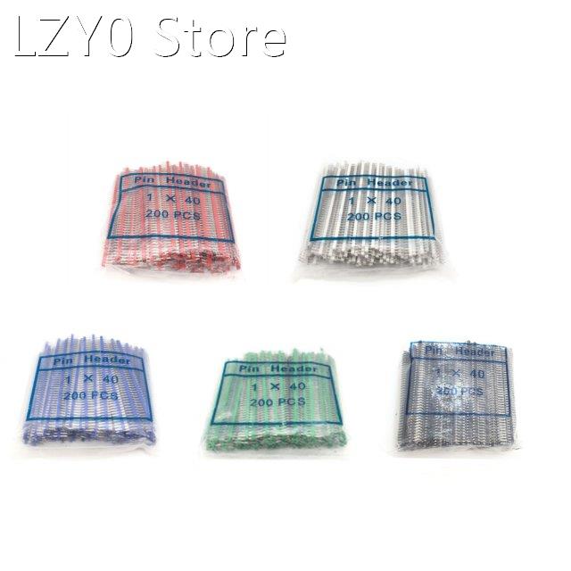 200pcs 1X40 Pin MALE Single Wire 2.54 MM Pitch 11MM Pin Head