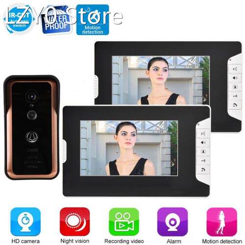 100-240V 7inch WiFi Wired Video Doorbell 1V2 Visual Intercom