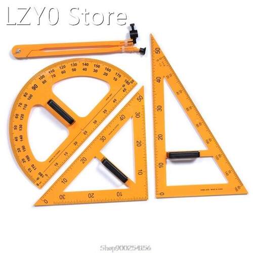 Multifunction Teaching Ruler Set Triangle Compasses Protract