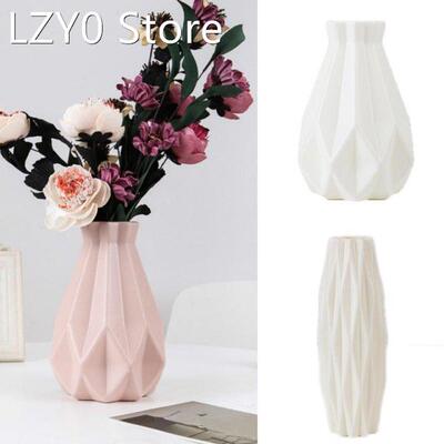 Flower Vase Decoration Home Plastic Vase White Imitation Cer