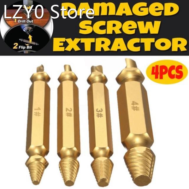 1/4PCS S2 quick Damaged Screw Extractor Screw bits drill Kit
