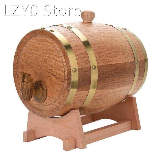 3L Vintage Wood Oak Timber Wine Barrel Dispenser for Whiskey
