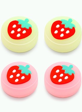1PCS Strawberry Silicone Analog Thumb Stick Grip Cap Thumbs