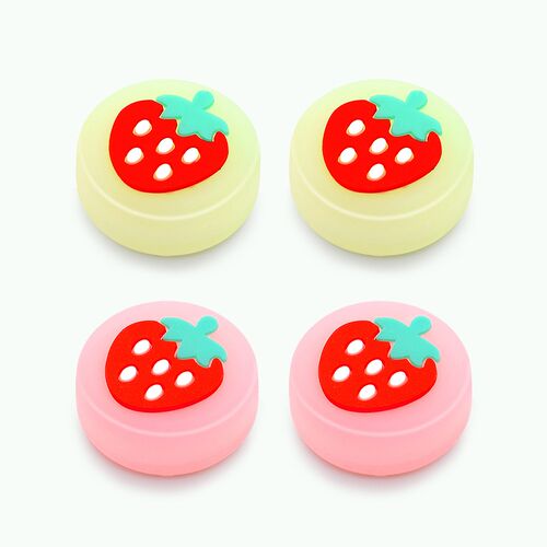1PCS Strawberry Silicone Analog Thumb Stick Grip Cap Thumbs
