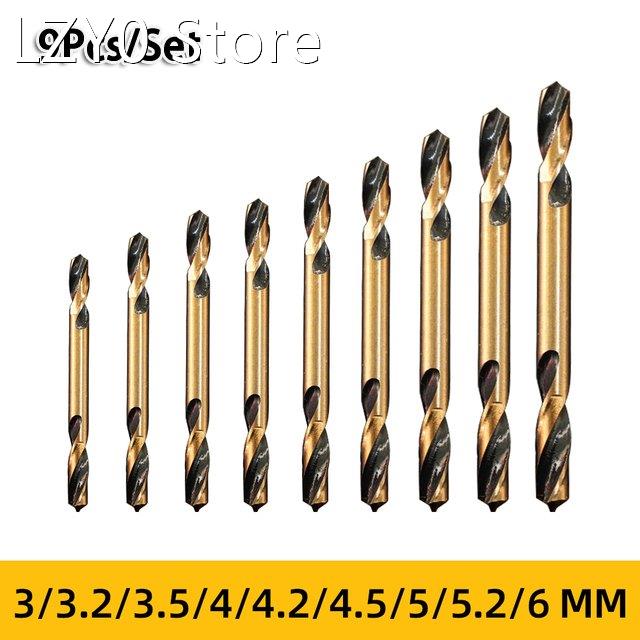 9pcs/set 3-6mm Double Head Auger Drill Bit Double-edged Wood