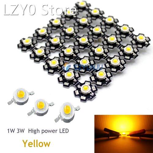 10-1000PCS 1W 3W High Power LED 590nm Yellow 2-2.2V Led Emit