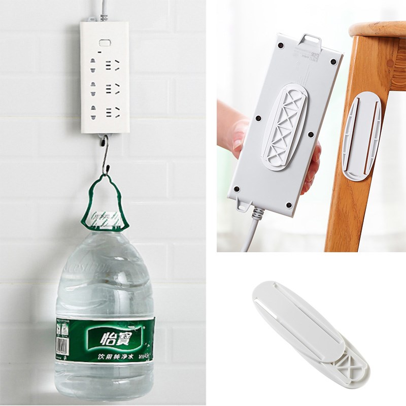 1pcs Seamless Punch Free Plug Socket Hook Sticker Holder Wa