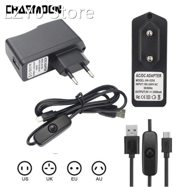 EU/US/AU/UK 5V 2.5A AC Adapter For Raspberry Pi 3 2 Power Ch