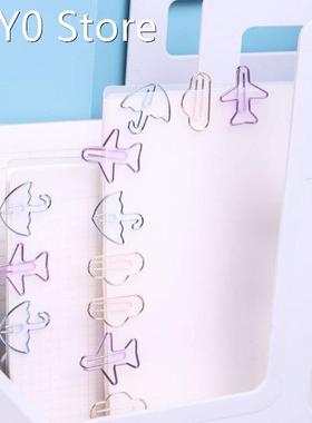 12pcs Creative Colored Metal Paper Clips Bookmarks Class Rew