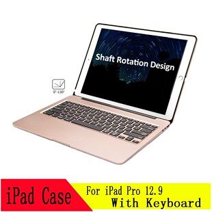 Backlit Aluminum Bluetooth Keyboard Clamshell Case Cover Fo