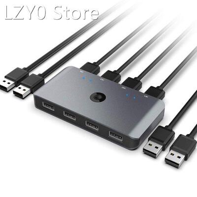 USB Computer Switch Selector for 4 Computers Sharing 4 USB D