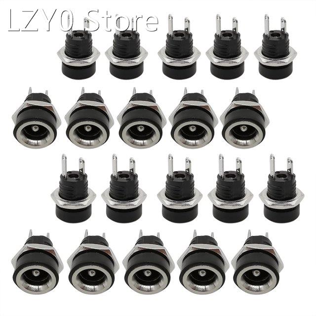 100Pcs DC-022B 5.5 x 2.1mm DC Socket Jack Connector Nut Srce