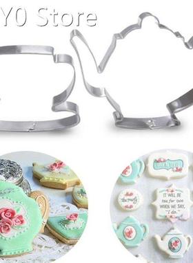 2Pcs Teapot Tea Cup Set Cookie Cutter Stainless Steel Fondan