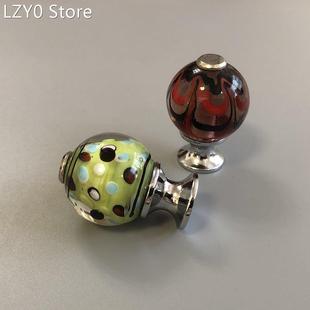 Glass Handle Multicolor Glazed Drawer Handle Cabinet Handle