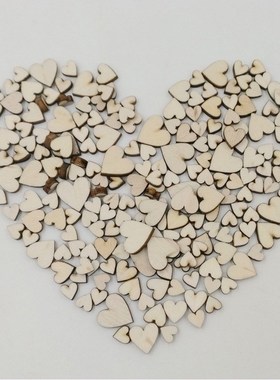 100pcs Heart Shaped Wood Log Slices  Wedding Crafts Embellis