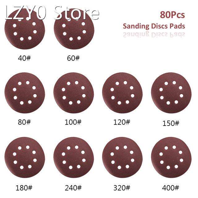 80pcs High Quality Sanding Discs 125mm Abrasive Sand Paper S
