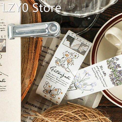 1 Pcs Vintage Flower Plant Masking Washi Tape For Scrapbooki