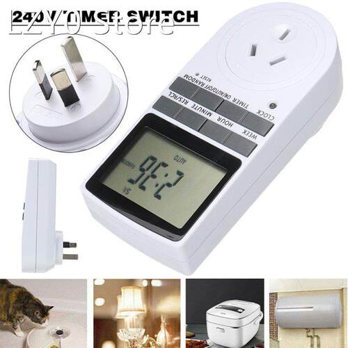 New 240V Digital Timer Switch Automation Socket White Plug-i
