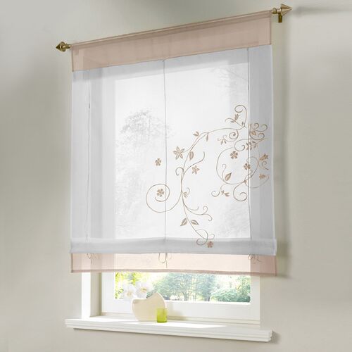 Roman Window Curtain Embroidered Rustic Curtain Blind For K