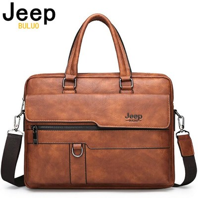JEEPBULUO Men Briefcase Bag High Quality Famous Brand Leath