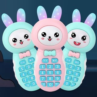 爆款小兔子儿童手机仿真电话女孩0-3早教故事机婴儿宝宝玩具哄娃