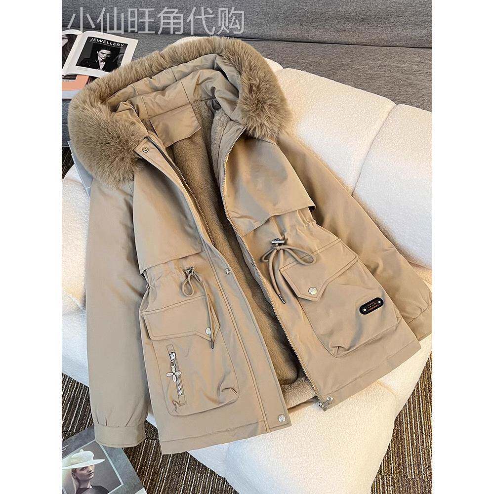 工装派克服女秋冬2025新款宽松短款加绒加厚夹克棉袄棉衣棉服外套