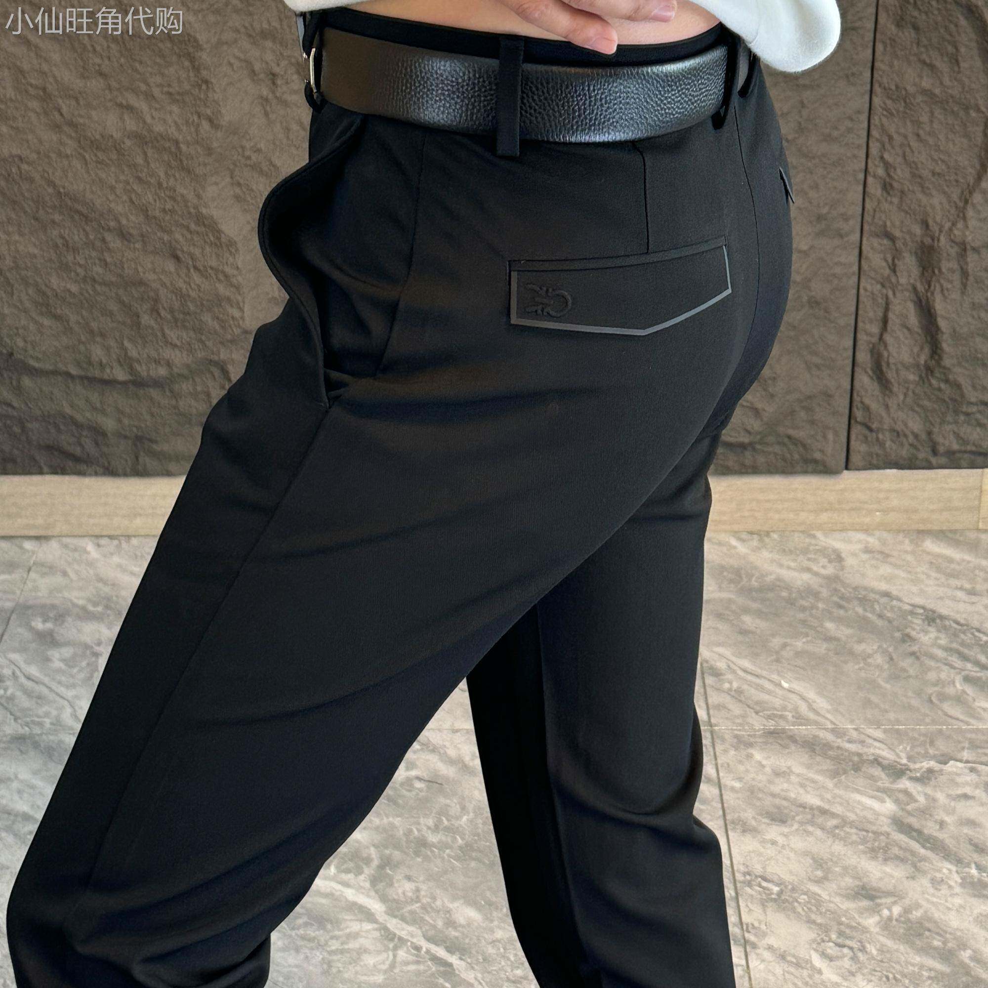 休闲裤男士欧货夏季新款轻奢高档时尚百搭修身直筒抗皱商务小西裤