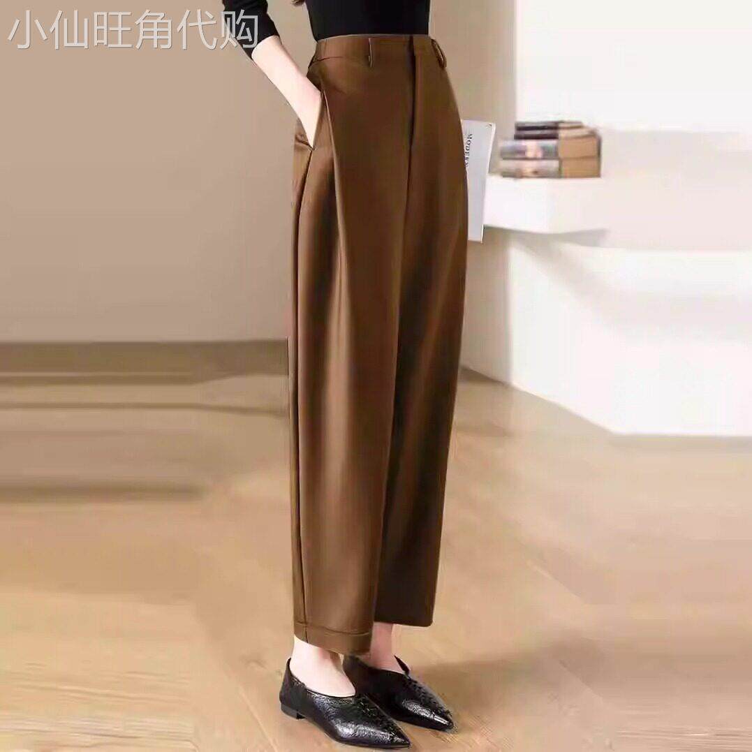 九分西装裤女春夏2026新款职业通勤高腰垂感直筒显瘦休闲哈伦裤子