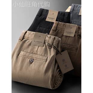 Mostarsea~重磅纯棉水洗直筒裤厚男士重工美式覆古斜纹宽松休闲裤