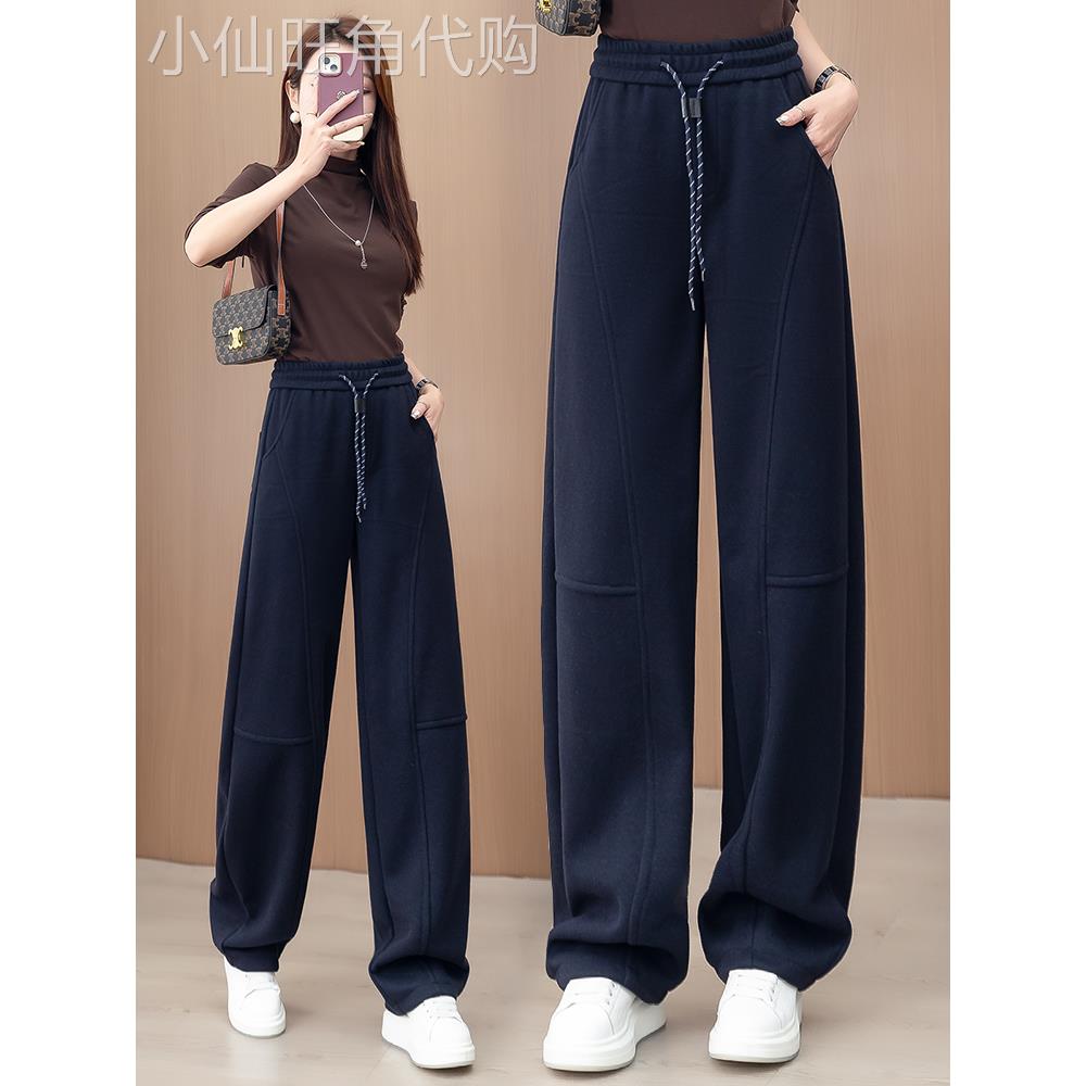 香蕉裤运动裤女秋冬2025年新款百搭高腰显瘦宽松阔腿卫裤加绒裤子