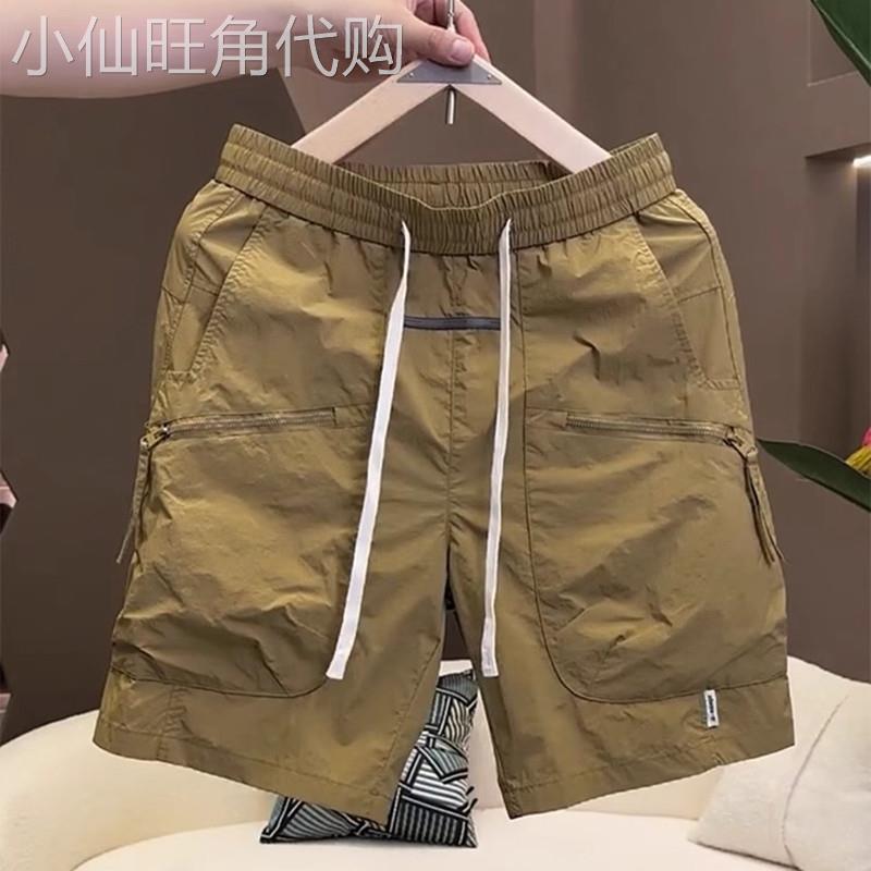 潮牌多口袋运动休闲短裤男士夏季薄款2025新款速干沙滩五分裤男款