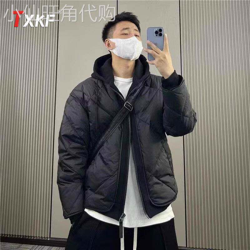 高端假两件棉服夹克男士2025新款秋冬季保暖加厚连帽棉衣外套男款