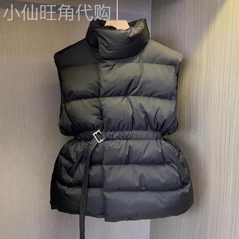 羽绒棉马甲女秋冬季外穿2025新款加厚小个子黑色坎肩马夹背心外套