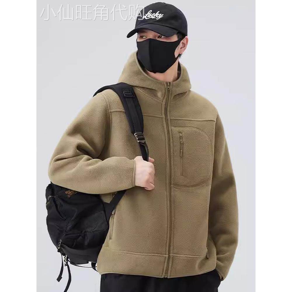 高端摇粒绒外套男士秋冬季2025新款加绒加厚双面抓绒夹克男款棉服