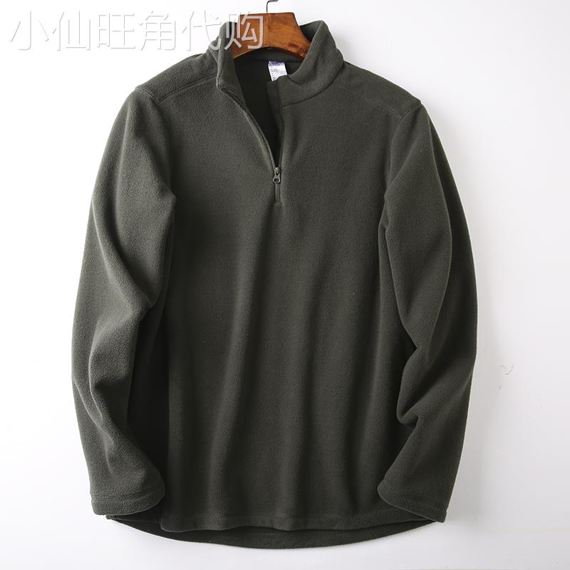 MAROLIO~高端进口！秋冬立领套头卫衣男双面摇粒绒半拉炼保暖上衣