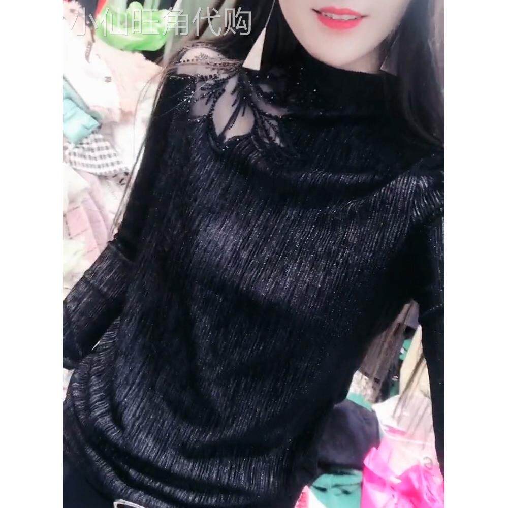 金丝绒打底衫女内搭春秋2025新款韩版修身洋气时尚半高领长袖上衣