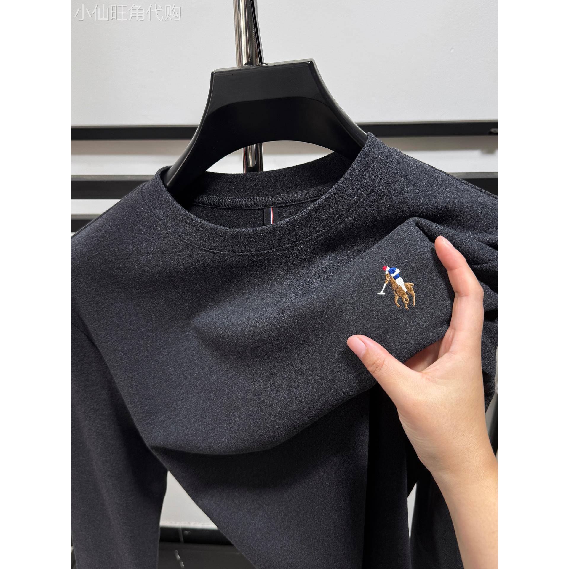 VIRRI CIAGA！双面德绒长袖t恤男秋冬季加厚保暖毛打底衫内搭舒适