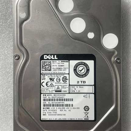 议价Dell/戴尔 2TB 12G 7.2K SAS 3.5寸