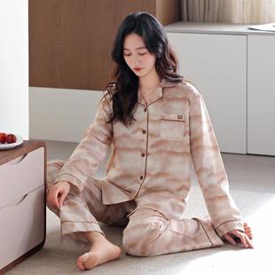 睡衣女春秋款纯棉长袖2025新款女士秋冬季可外穿高级感家居服套装