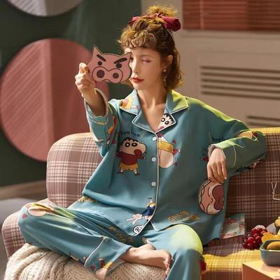 100%纯棉家居服女士春秋款长袖韩版开衫大码可外穿宽松冬季睡衣