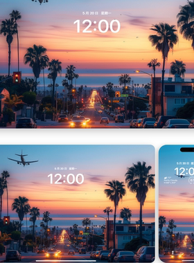 加州落日海岸(手机平板电脑)4K超清安卓苹果静态壁纸图片素材B266