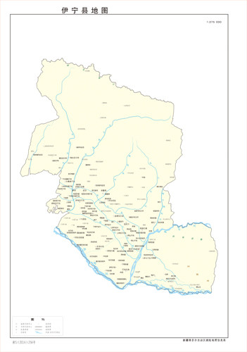 伊宁县地图水系河流湖泊交通行政区划旅游铁路地形卫星地势山峰村