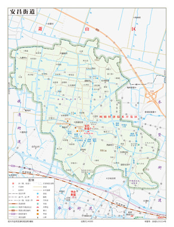 安昌街道柯桥区地图行政区划水系河流湖泊交通旅游铁路地形卫星流